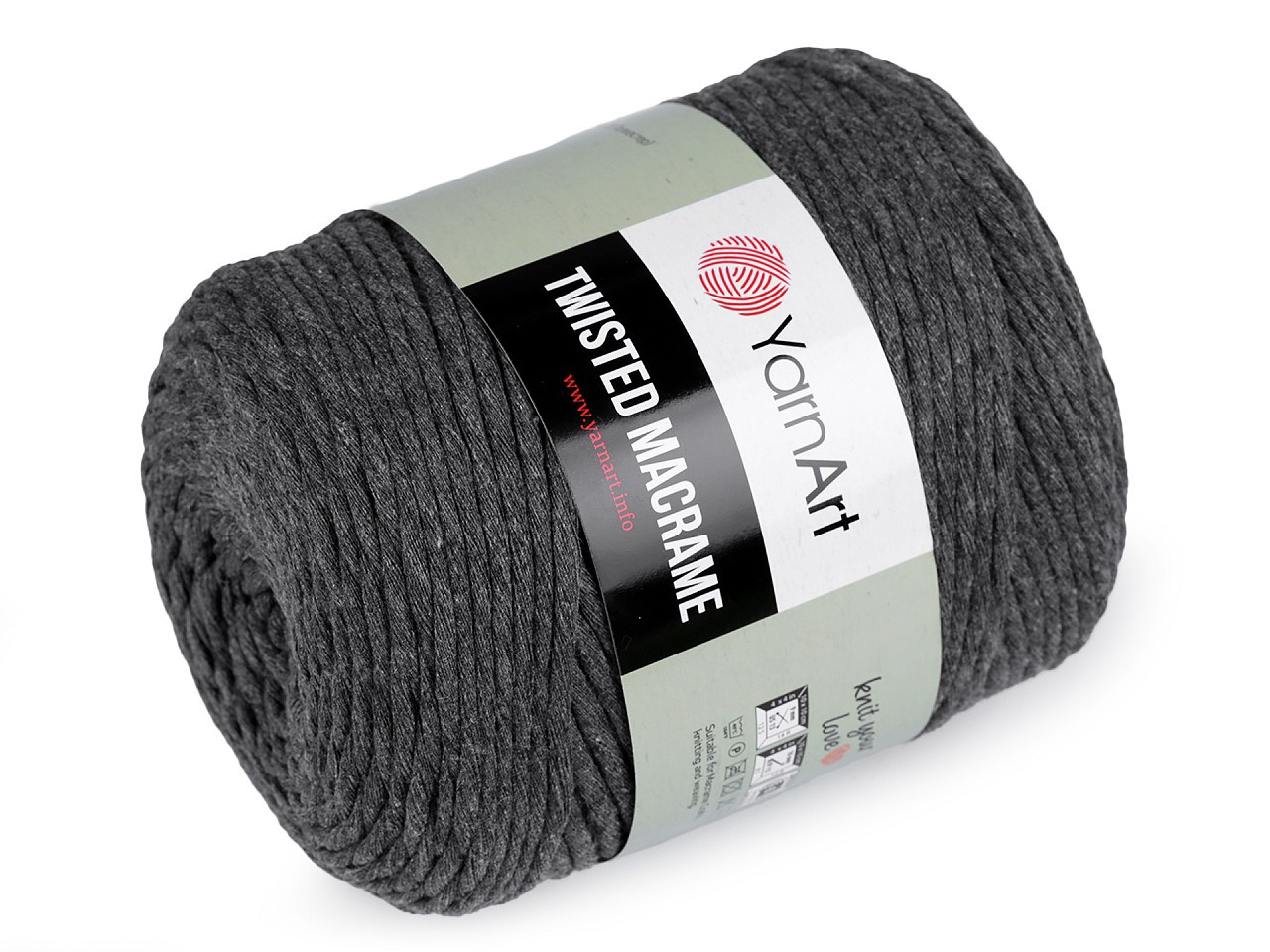 Pletací příze Twisted Macrame 500 g, barva 13 (758) šedá neutrální