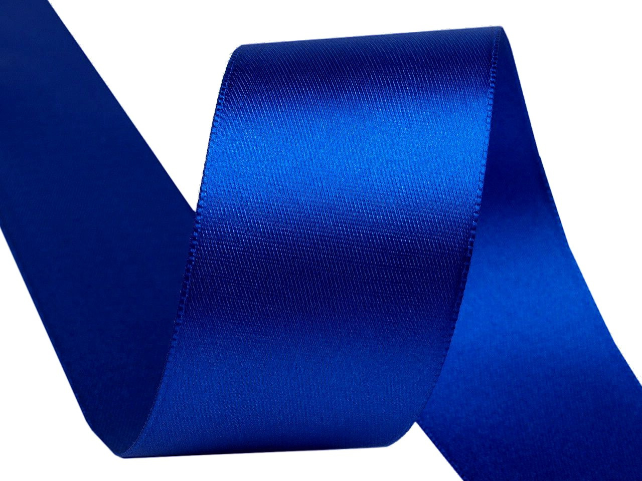 Atlasová stuha oboulící šíře 40 mm, barva 415 modrá sytá