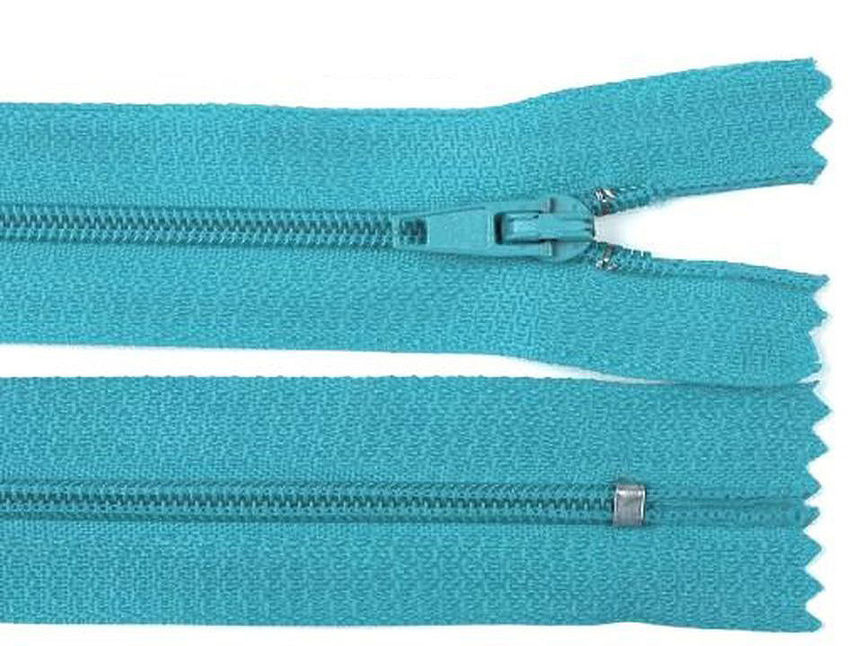 Spirálový zip šíře 3 mm délka 40 cm pinlock, barva 205 modrá dětská