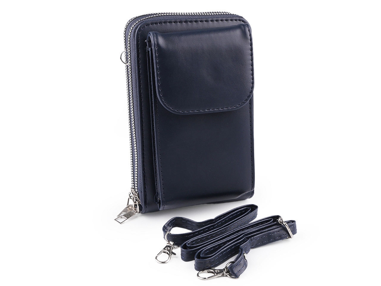 Peněženka s kapsou na mobil přes rameno crossbody 11x18 cm, barva 4 modrá tmavá