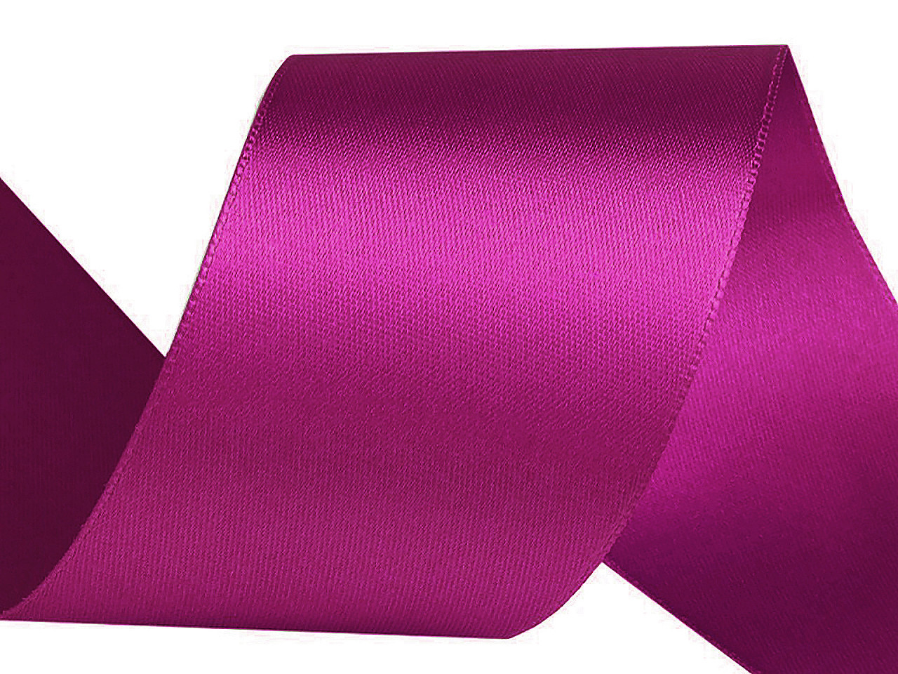 Atlasová stuha oboulící šíře 50 mm, barva 647 vínová fuchsie