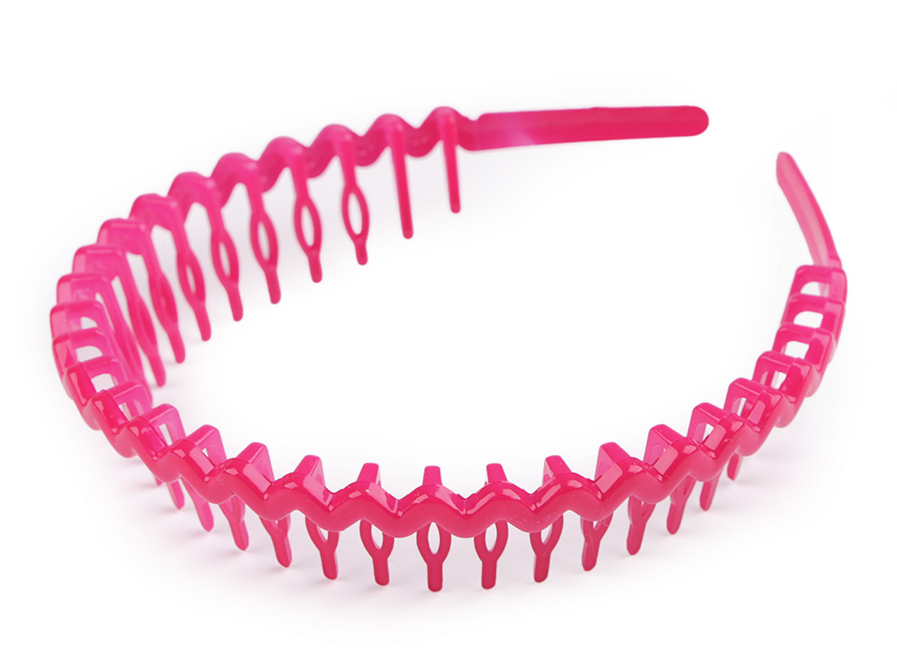 Plastová čelenka do vlasů s hřebínkem, barva 3 pink
