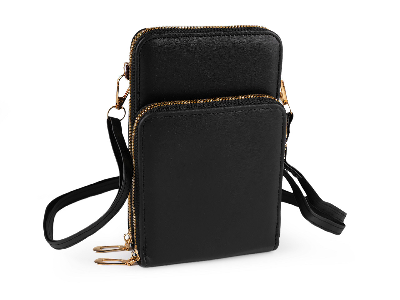 Peněženka s kapsou na mobil přes rameno crossbody 11,5x18 cm, barva 5 černá