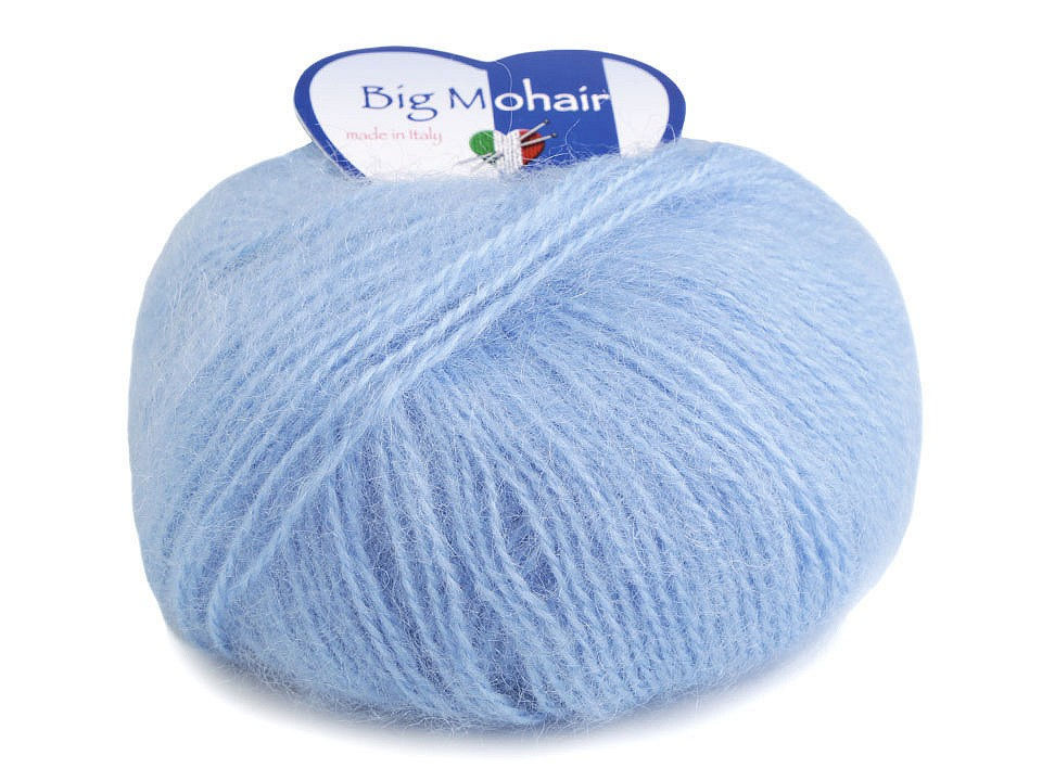 Pletací příze Big Mohair 25 g, barva 7 (9) modrá jemná