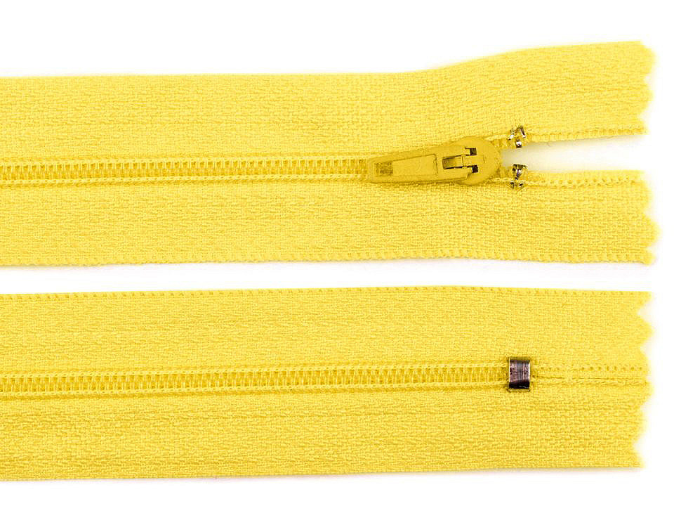Spirálový zip šíře 3 mm délka 25 cm pinlock, barva 110 žlutá
