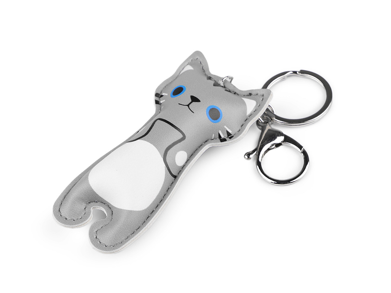 Přívěsek na batoh / klíče kočka, barva 6 šedá světlá