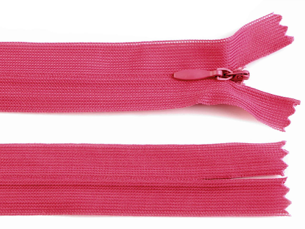 Spirálový zip skrytý šíře 3 mm délka 50 cm dederon, barva 146 růžová tmavá