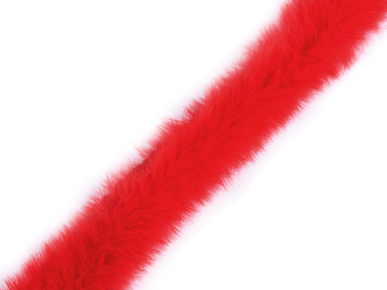 Všívací oděvní / dekorační kožešina šíře 1,5 cm, barva 5 červená