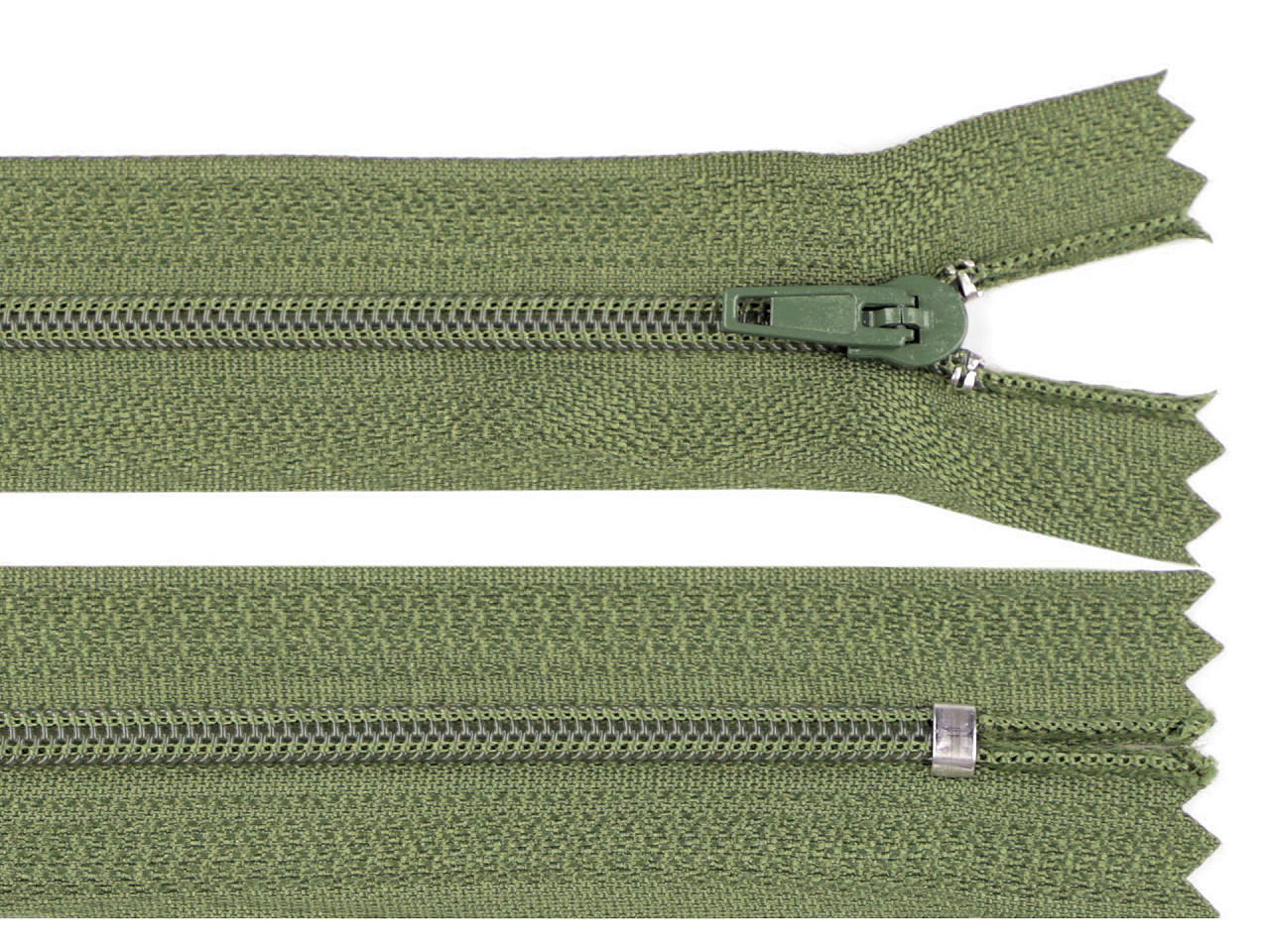 Spirálový zip šíře 3 mm délka 40 cm pinlock, barva 265 zelená lahvová