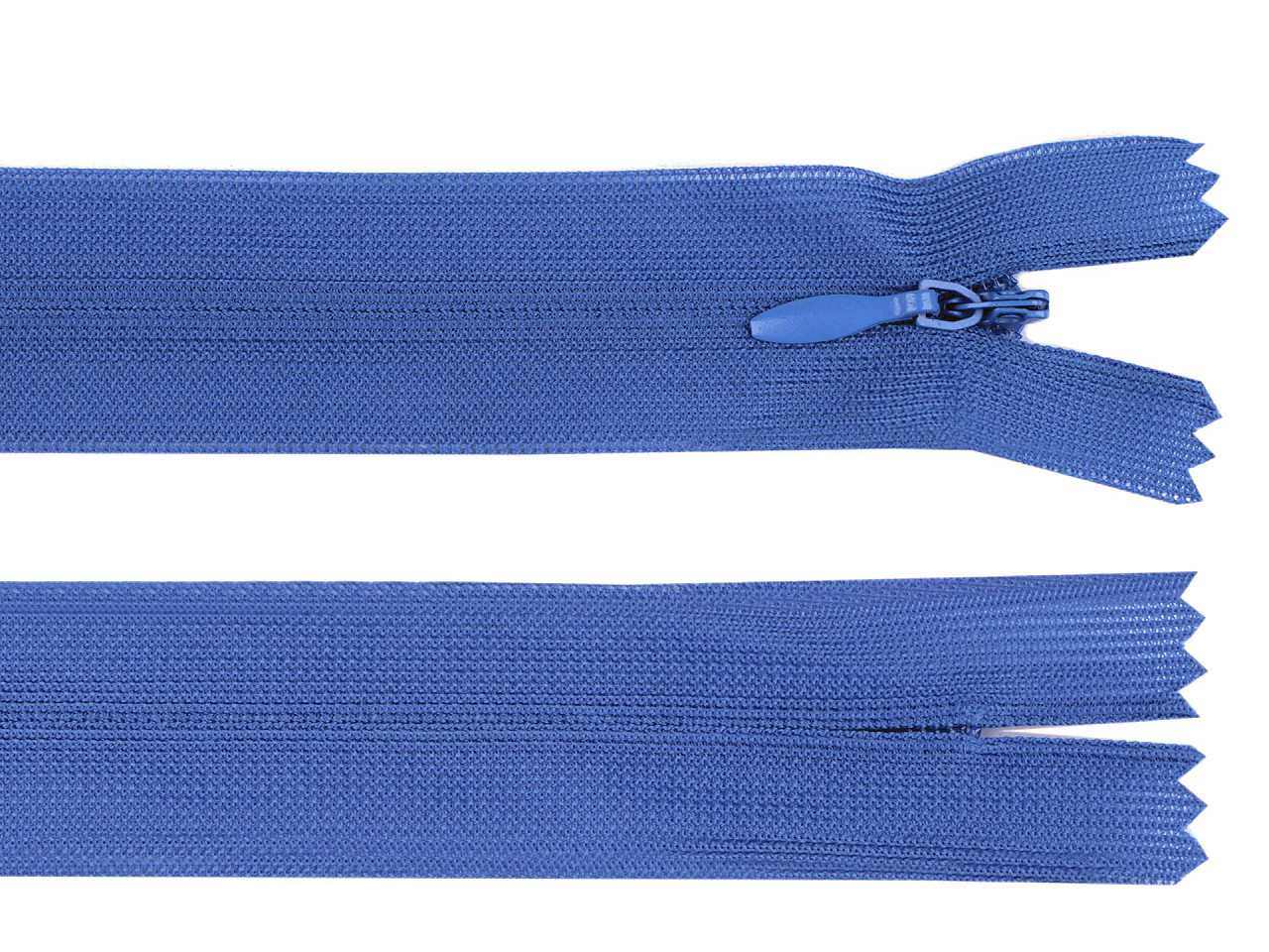 Spirálový zip skrytý šíře 3 mm délka 50 cm dederon, barva 213 modrá safírová
