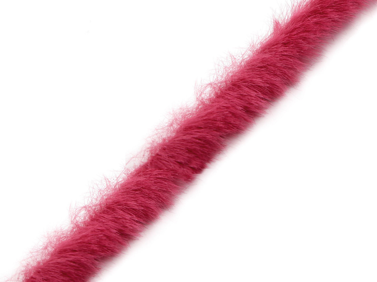 Oděvní / dekorační kožešinový proužek šíře 1,5 cm, barva 9 pink