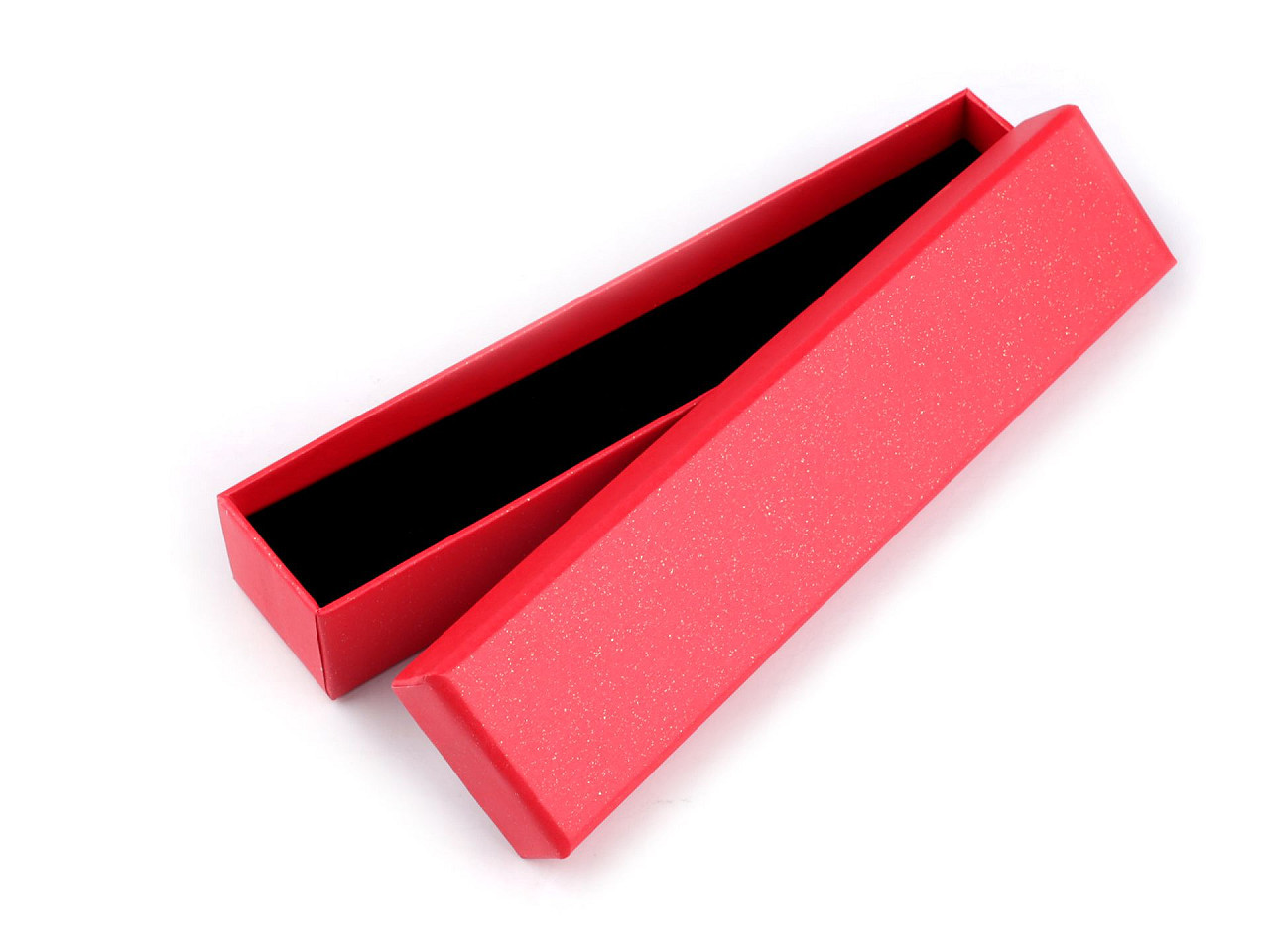 Krabička na šperky 4,5x21 cm, barva 2 červená třpytivé