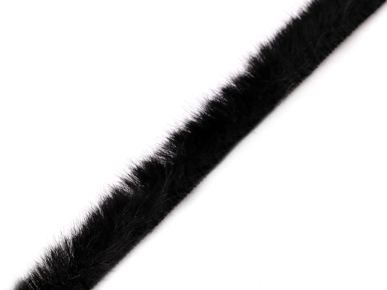 Oděvní / dekorační kožešinový proužek šíře 1,5 cm, barva 16 černá