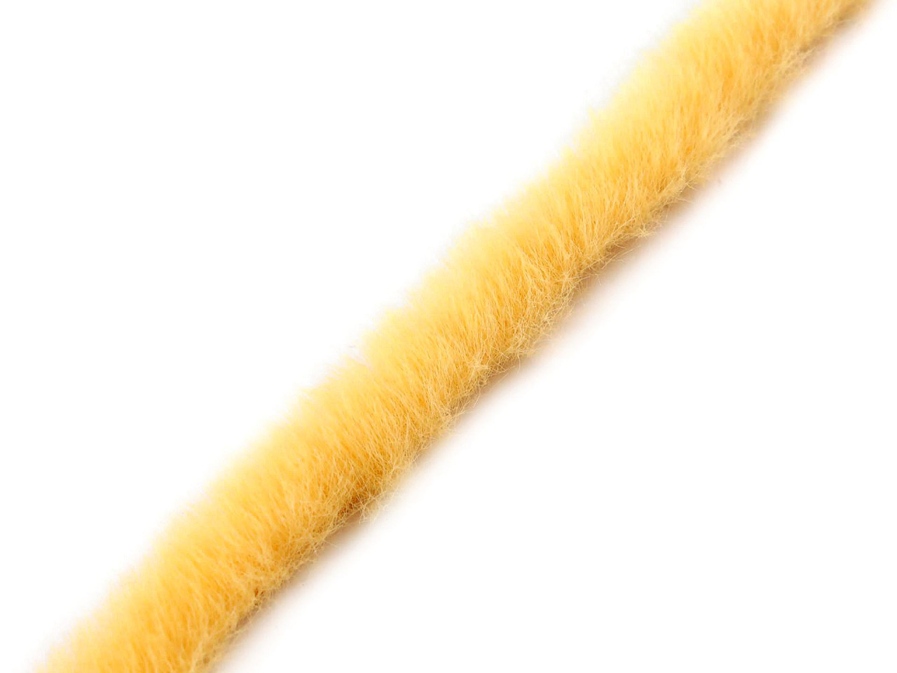 Oděvní / dekorační kožešinový proužek šíře 1,5 cm, barva 4 žlutá