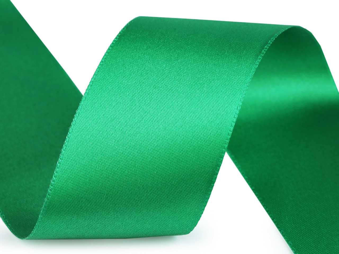 Atlasová stuha oboulící svazky po 5 m šíře 40 mm, barva 311 zelená