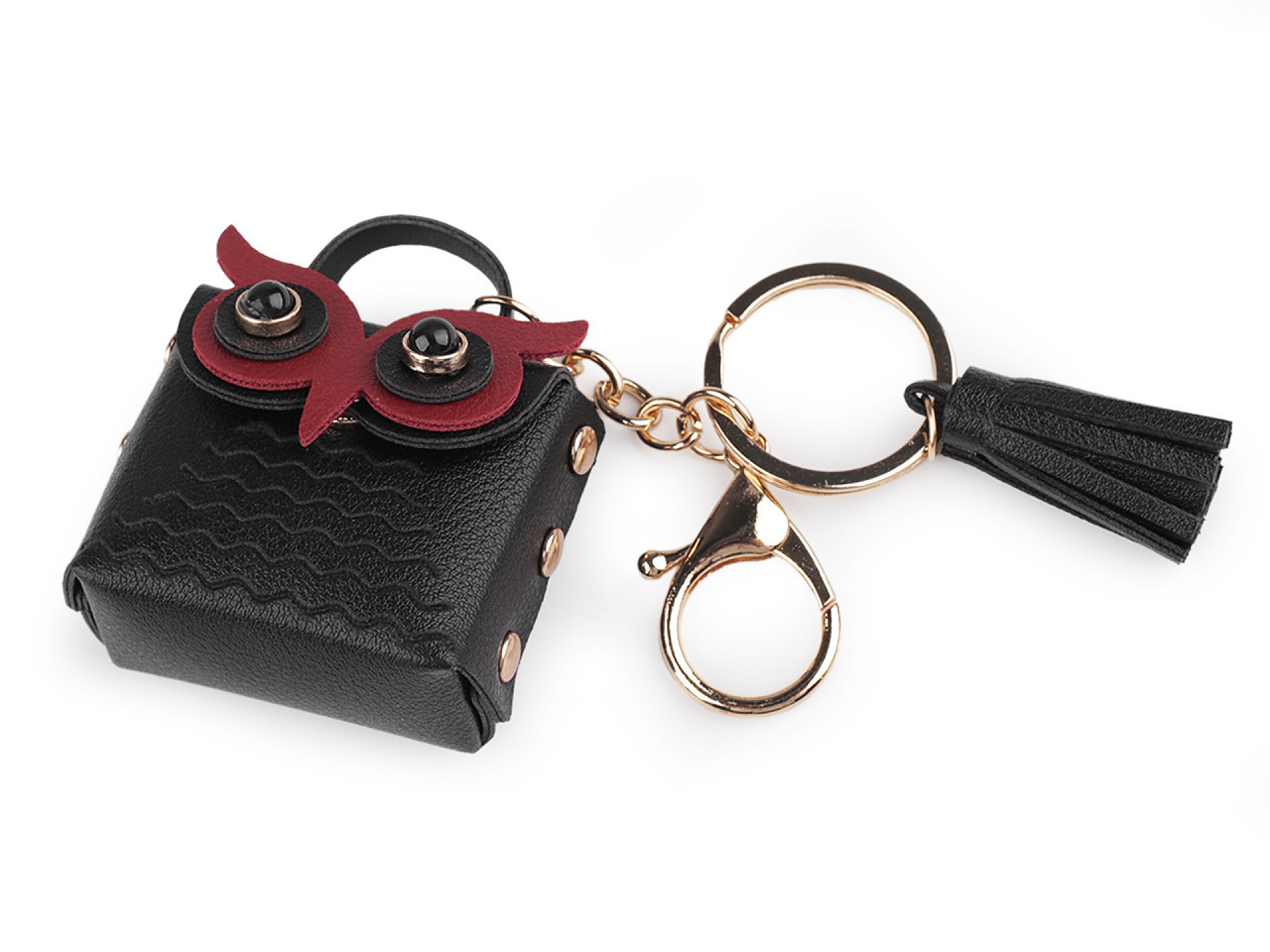 Přívěsek minikabelka na batoh / klíče sova, barva 6 černá