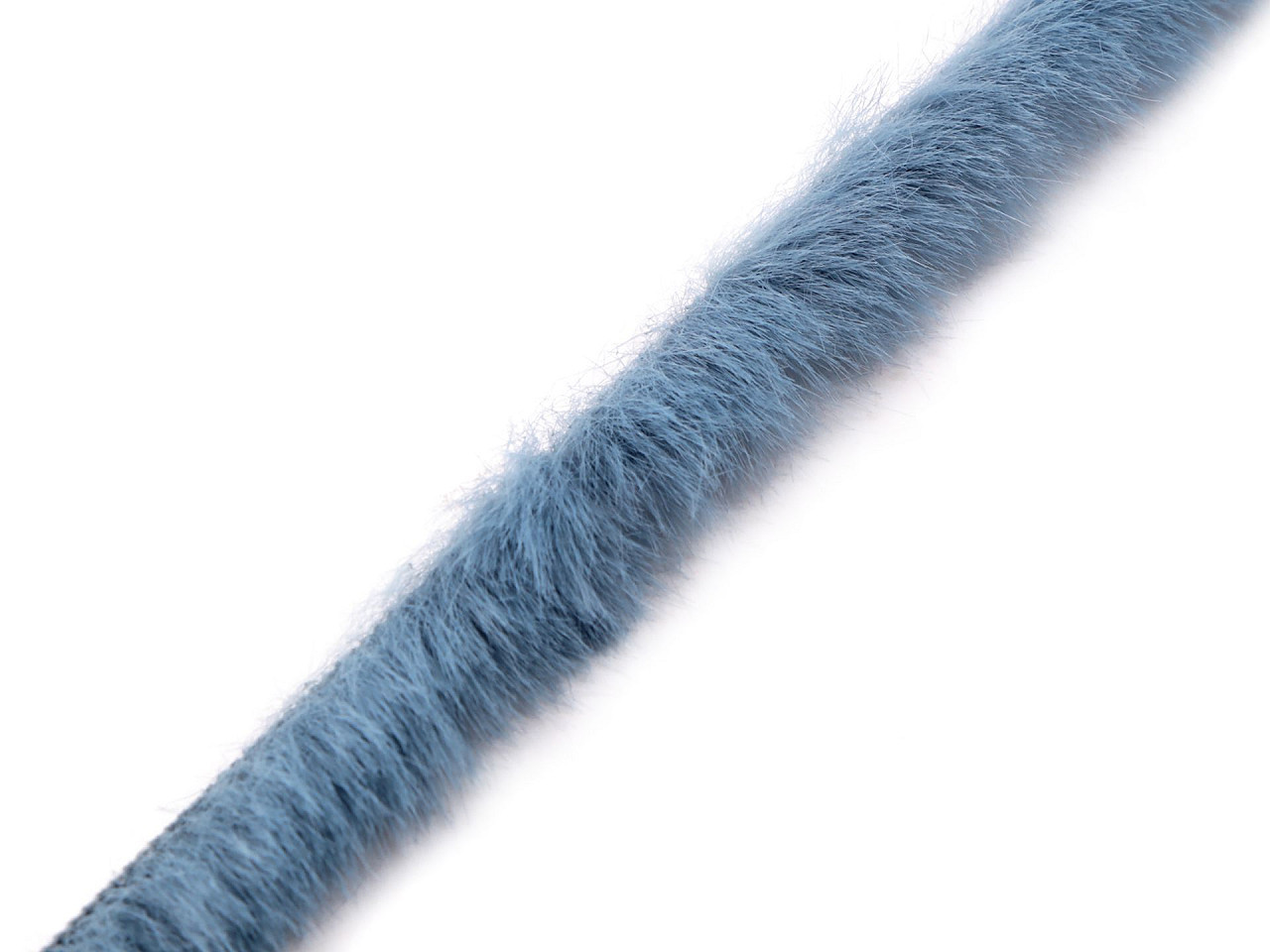 Oděvní / dekorační kožešinový proužek šíře 1,5 cm, barva 13 modrá jeans