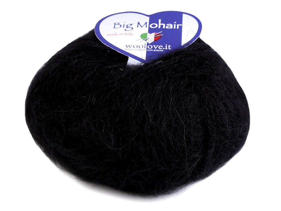 Pletací příze Big Mohair 25 g, barva 13 (17) černá