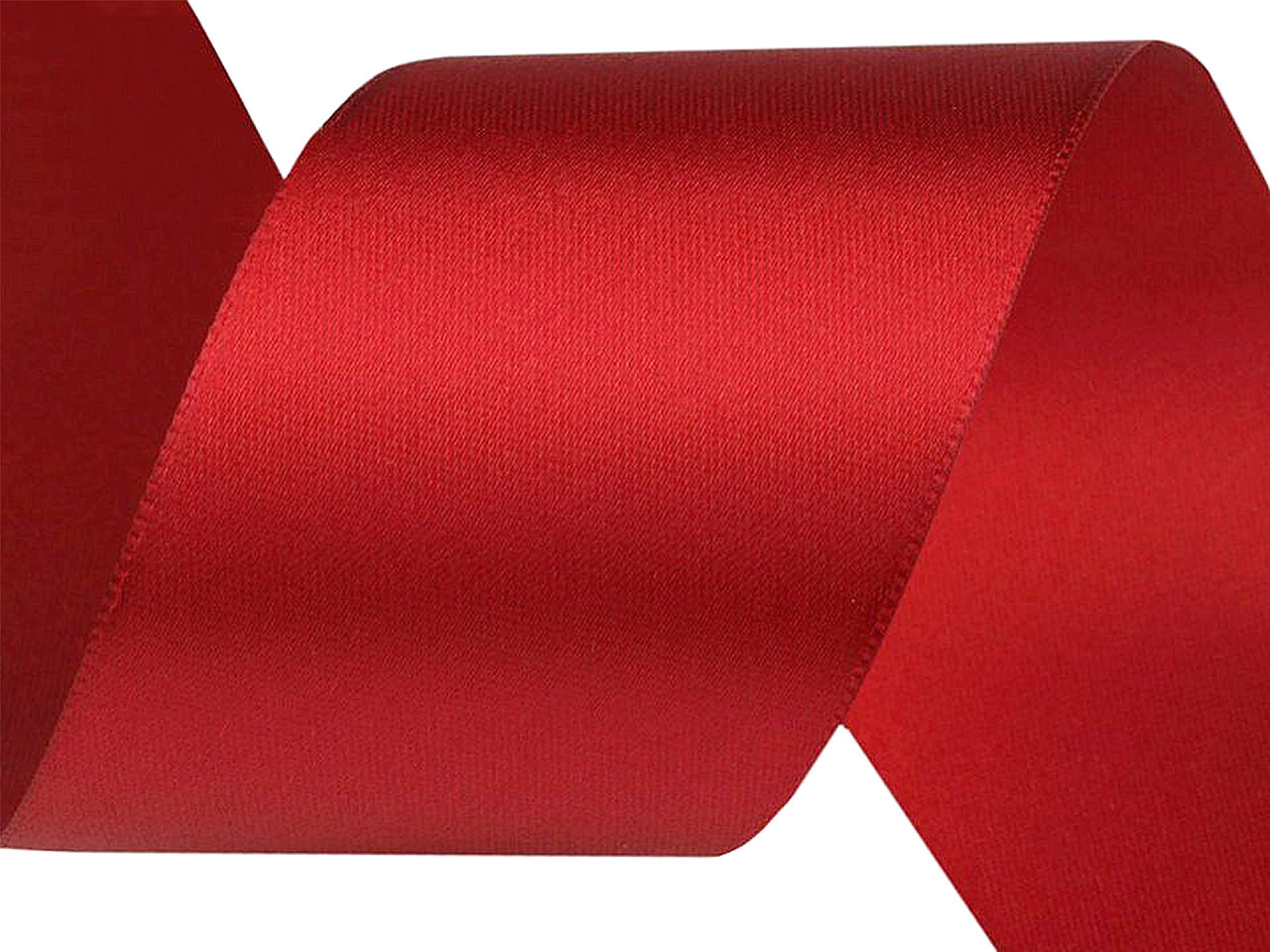 Atlasová stuha oboulící svazky po 5 m šíře 50 mm, barva 643 červená