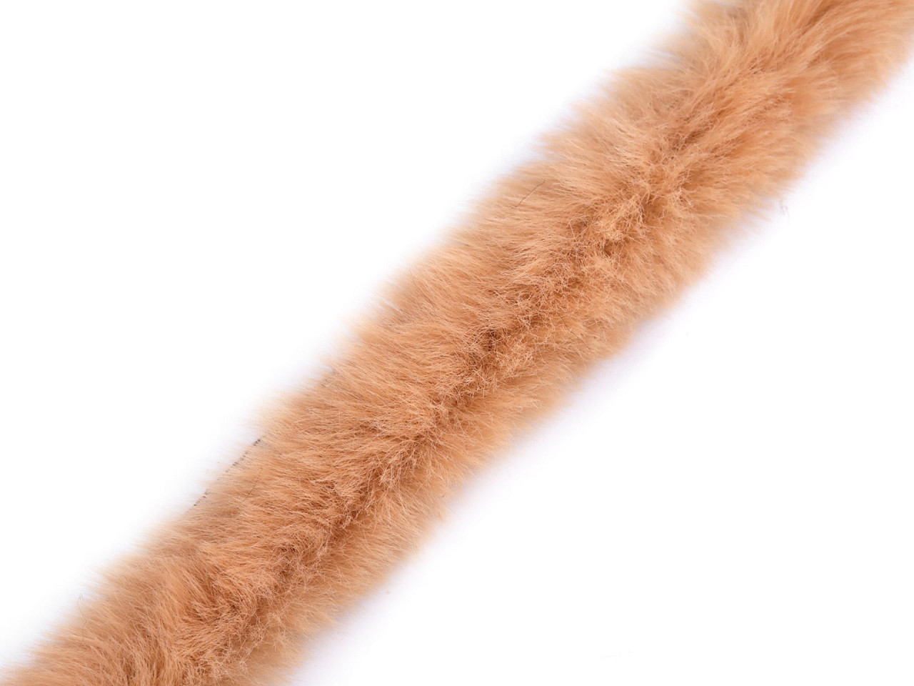 Všívací oděvní / dekorační kožešina šíře 1,5 cm, barva 8 béžová velbloudí