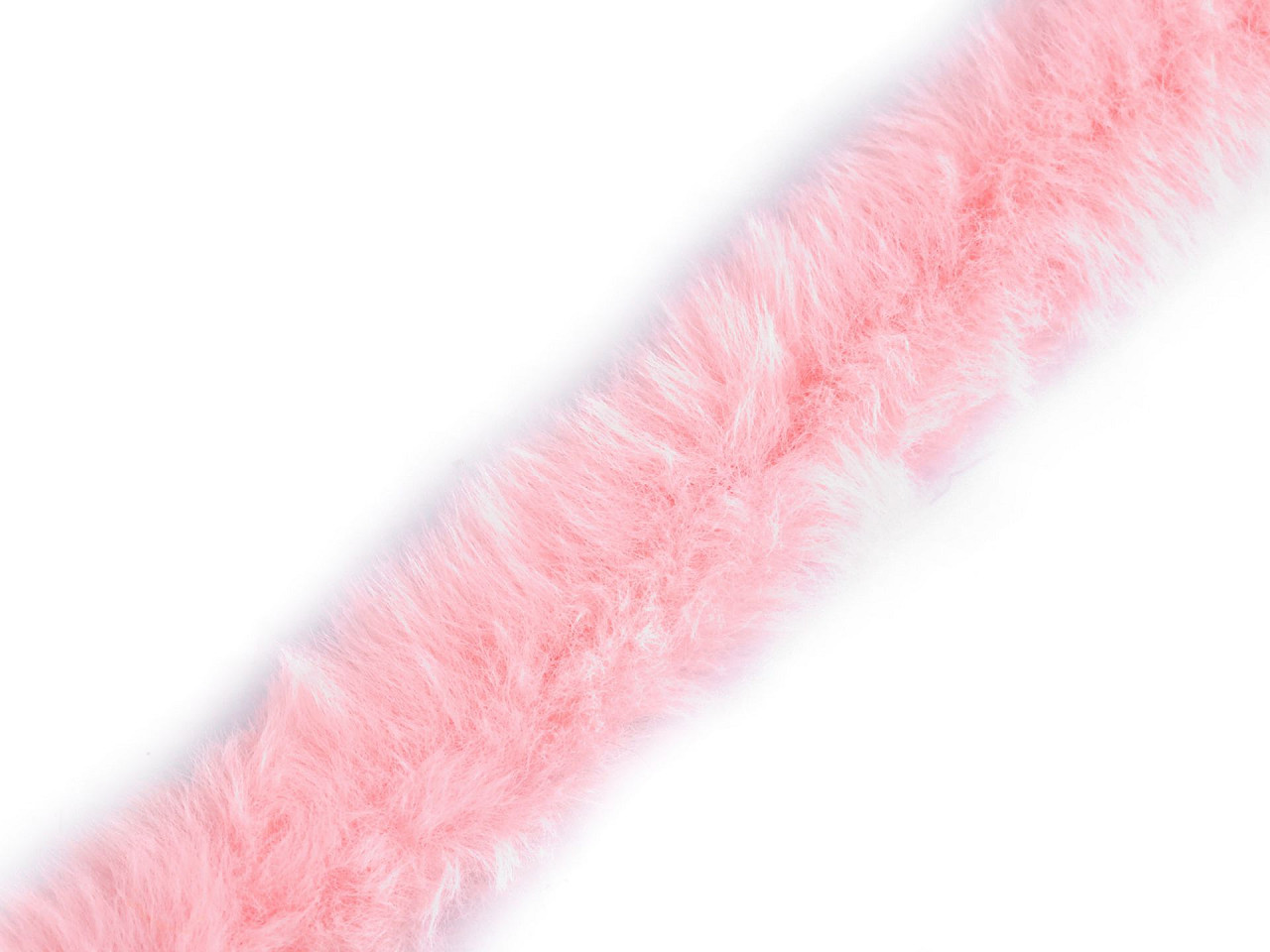 Všívací oděvní / dekorační kožešina šíře 1,5 cm, barva 3 růžová sv.
