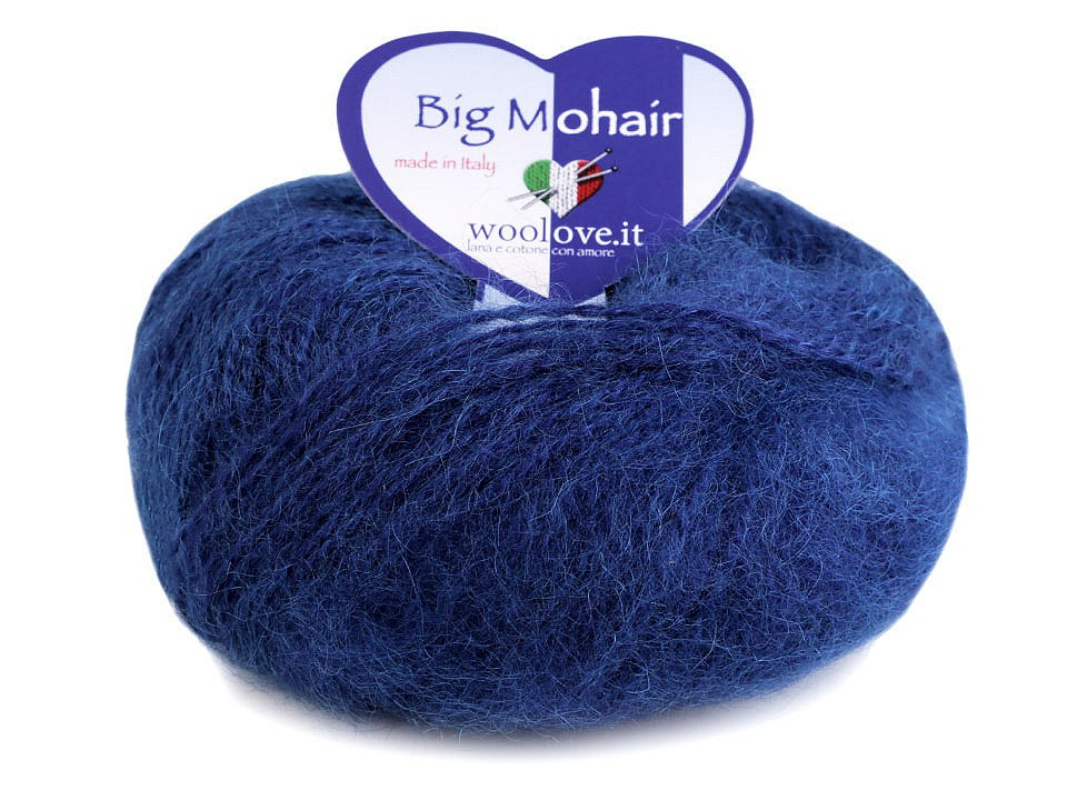 Pletací příze Big Mohair 25 g, barva 12 (908) modrá námořnická