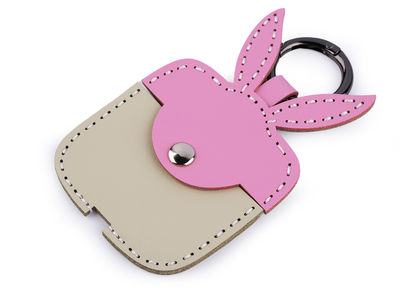 Přívěsek na batoh / klíče kapsička, barva 3 růžová králík