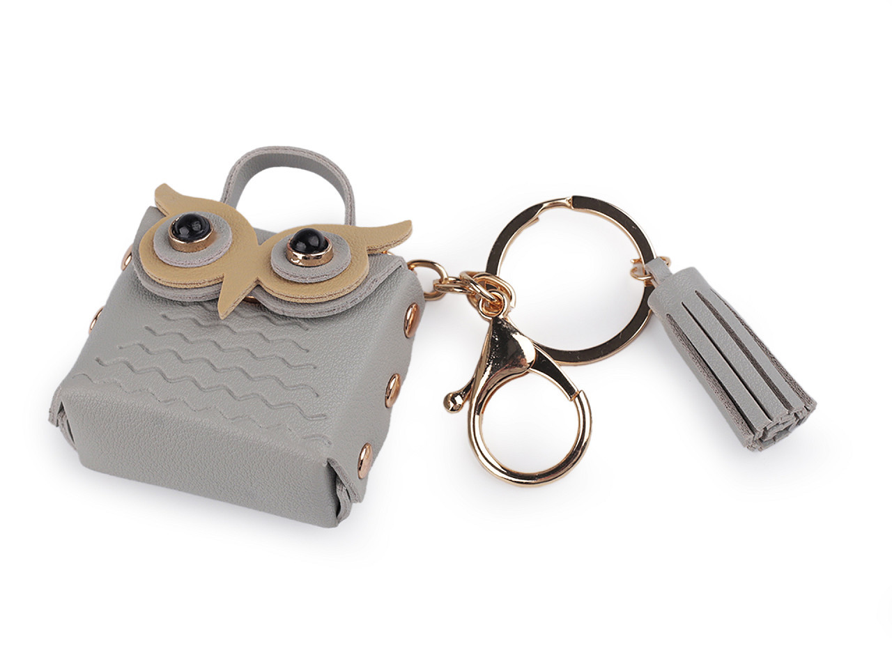 Přívěsek minikabelka na batoh / klíče sova, barva 5 šedá