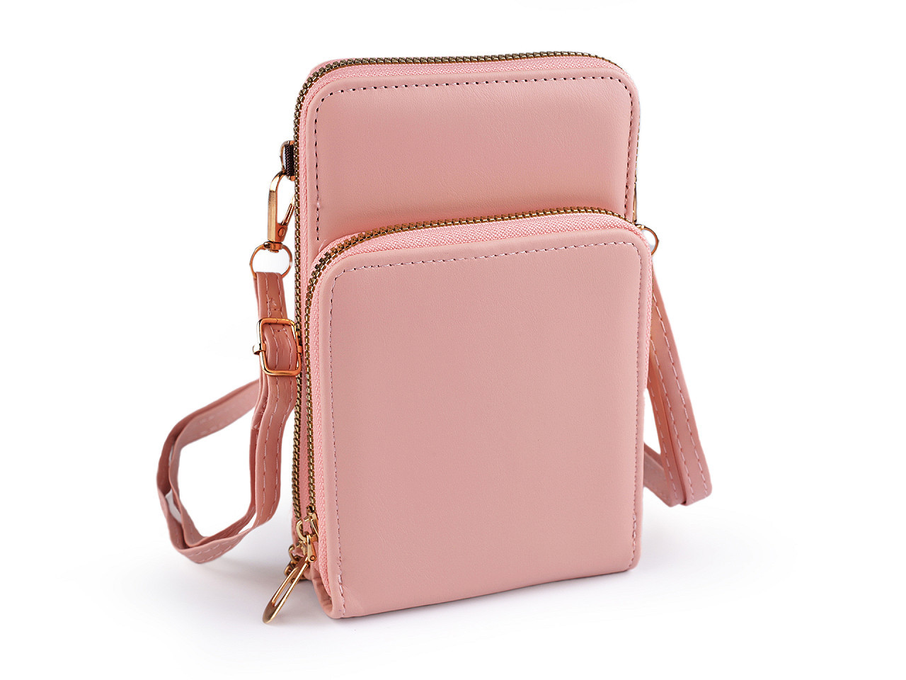 Peněženka s kapsou na mobil přes rameno crossbody 11,5x18 cm, barva 3 pudrová