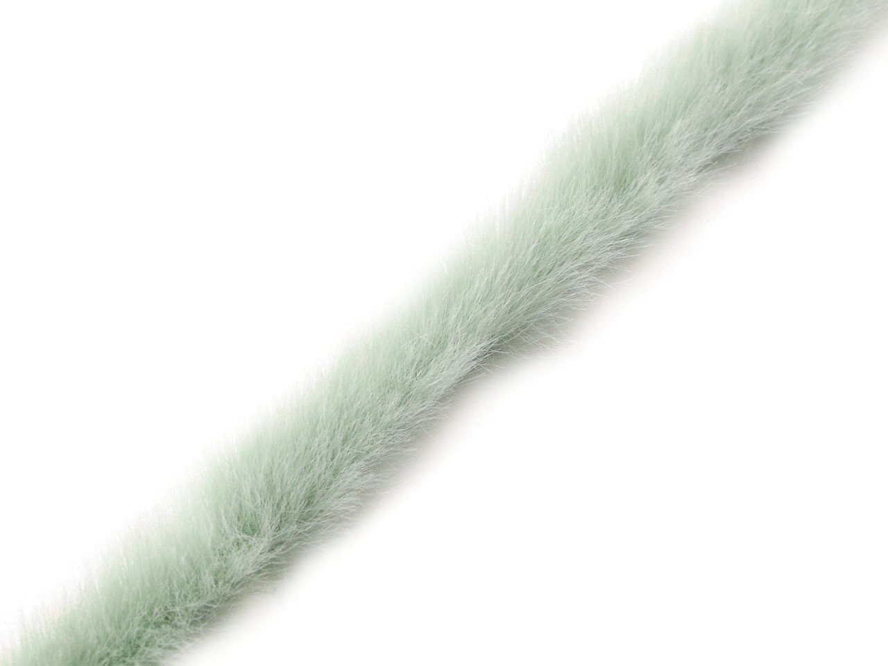 Oděvní / dekorační kožešinový proužek šíře 1,5 cm, barva 11 zelenkavá