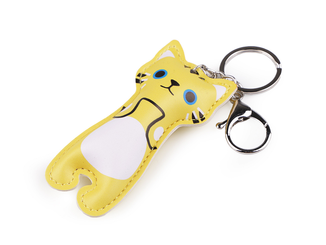 Přívěsek na batoh / klíče kočka, barva 2 žlutá