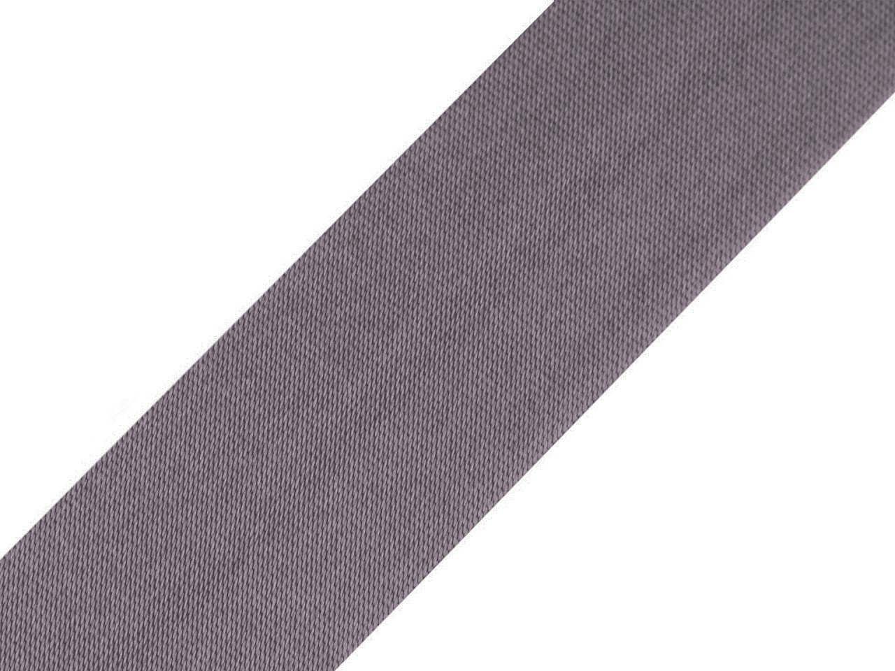 Šikmý proužek saténový šíře 30 mm zažehlený, barva 64 šedá