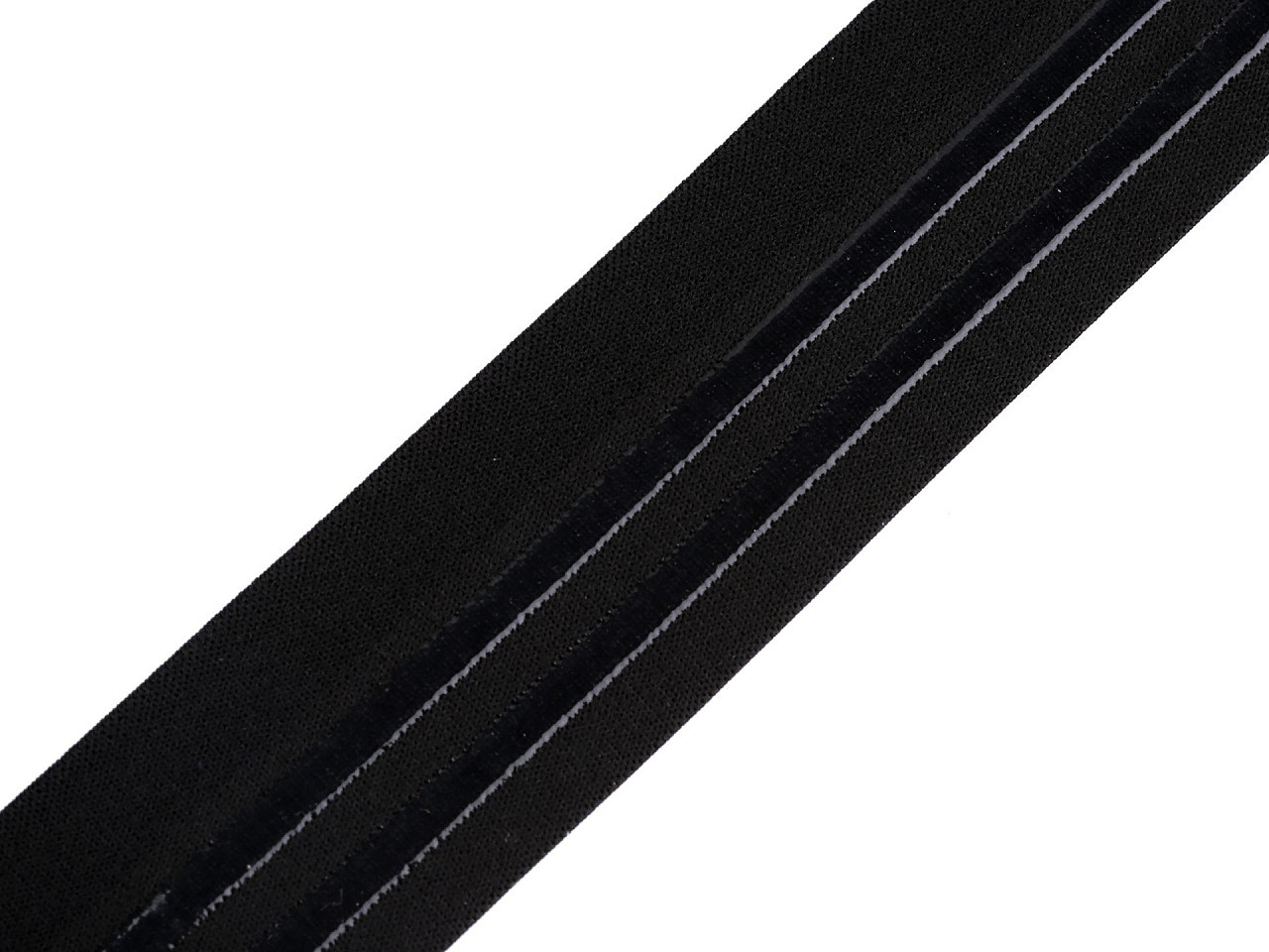 Saténová pruženka šíře 40 mm se silikonem, barva černá