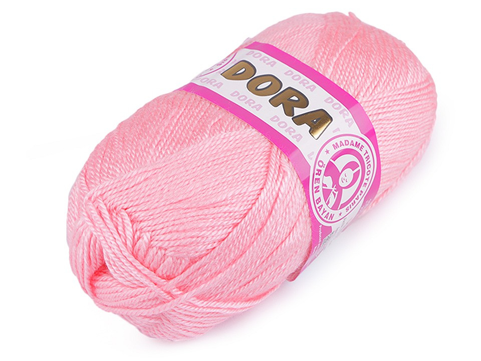 Pletací příze Dora 100 g, barva 17 (39) růžová dětská