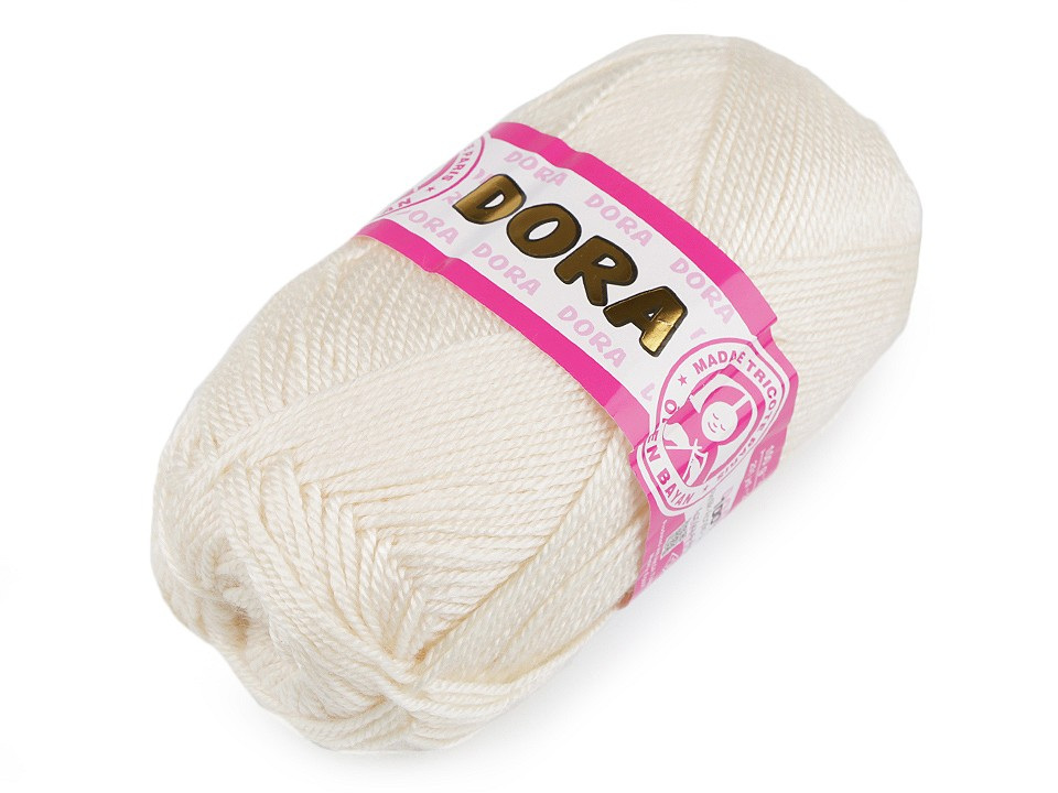 Pletací příze Dora 100 g, barva 9 (004) smetanová