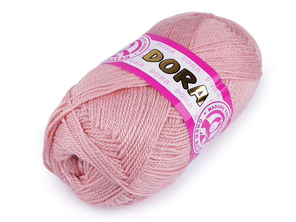 Pletací příze Dora 100 g, barva 12 (001) růžová