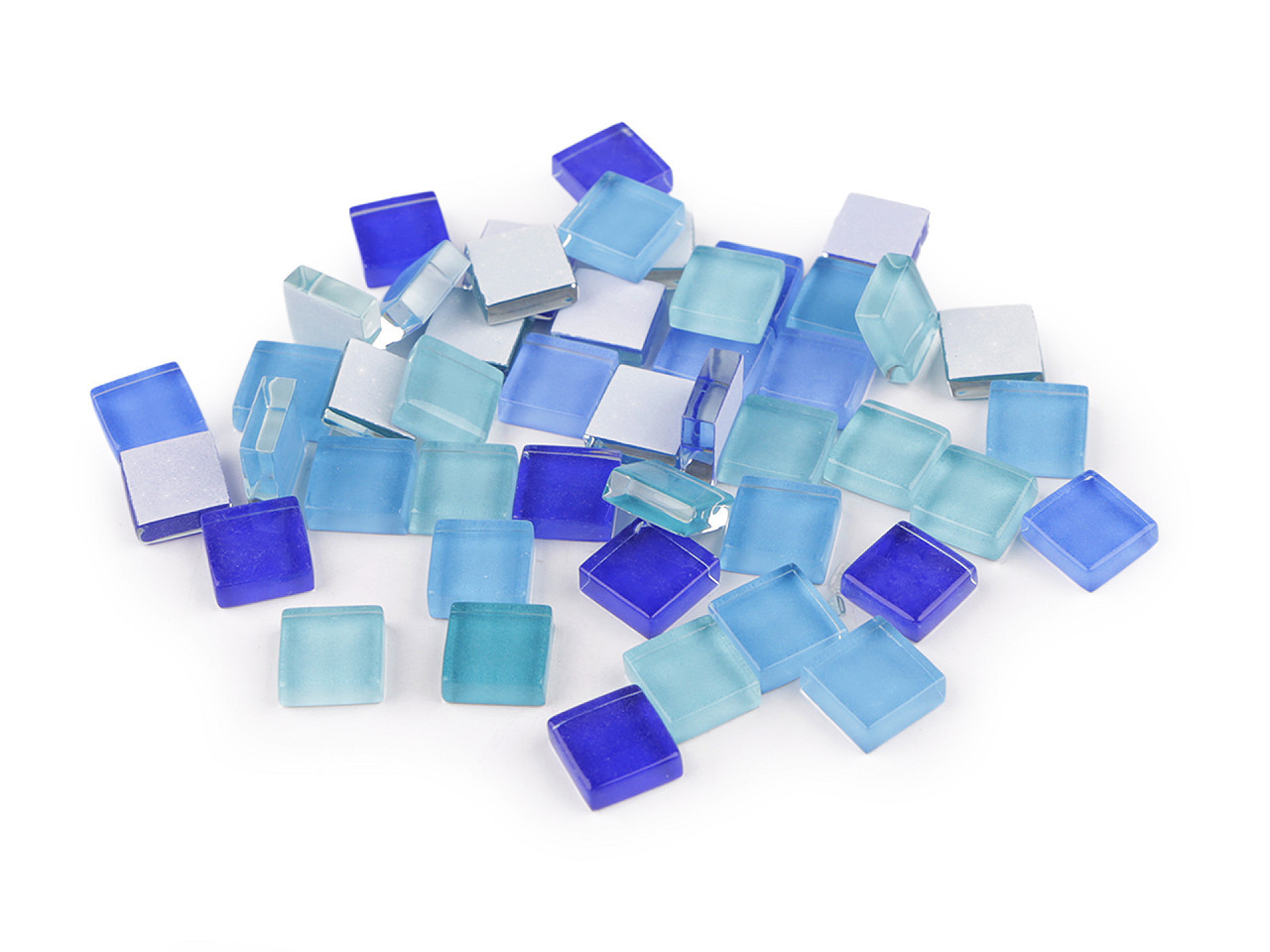 Mozaikové kamínky skleněné, barva 1 modrá