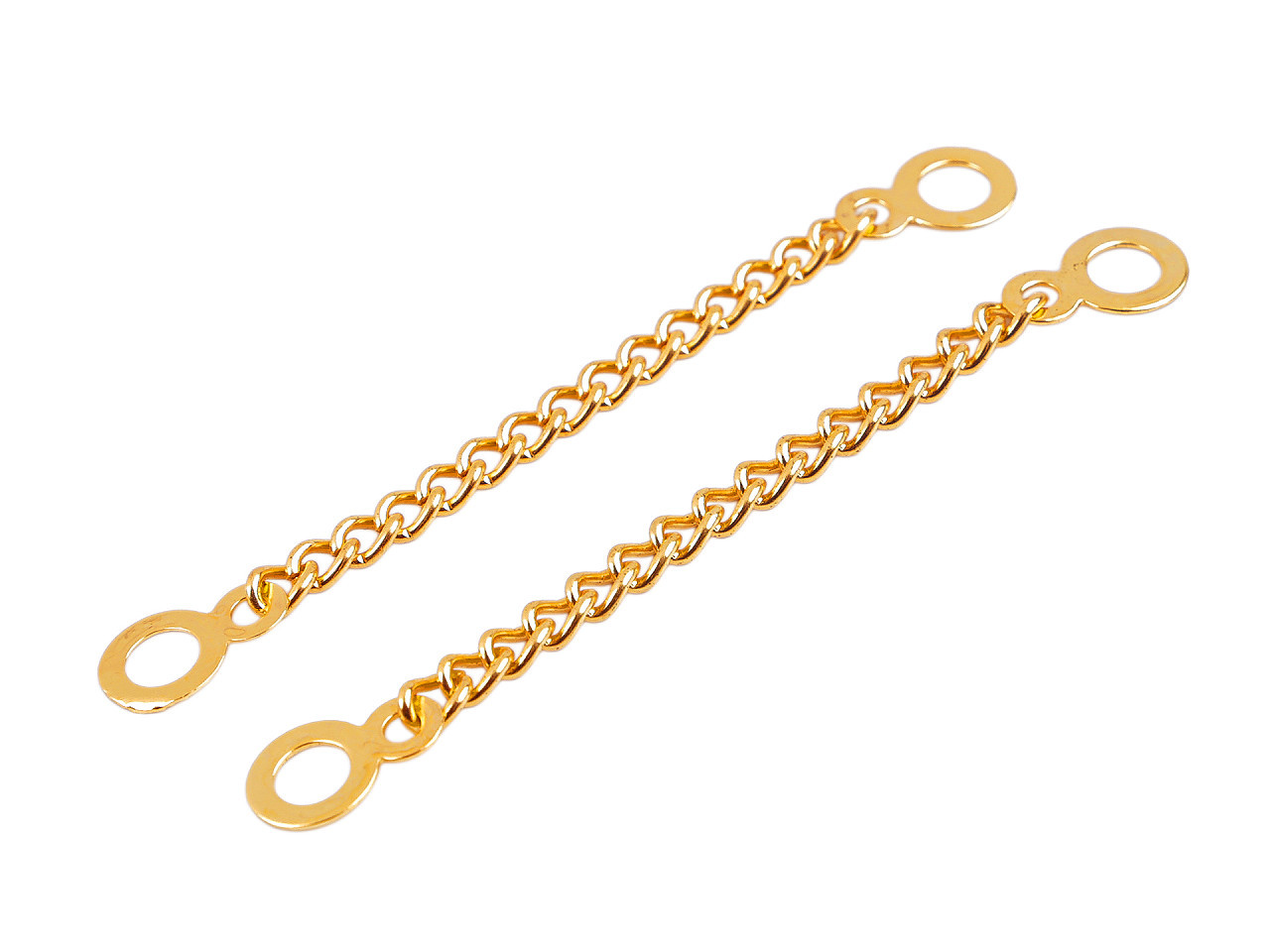 Fotografie Kovový řetízek / poutko na bundy a kabáty, barva 5 žluté zlato