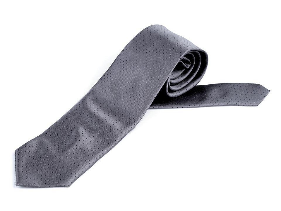 Saténová kravata, barva 4 šedá