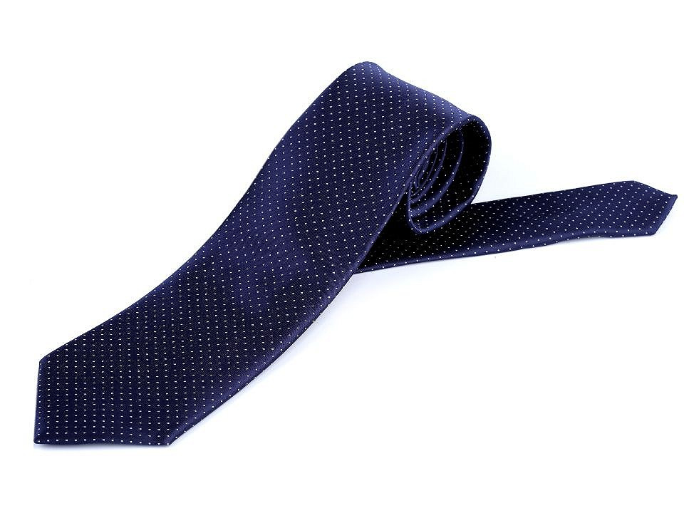 Saténová kravata, barva 3 modrá tmavá