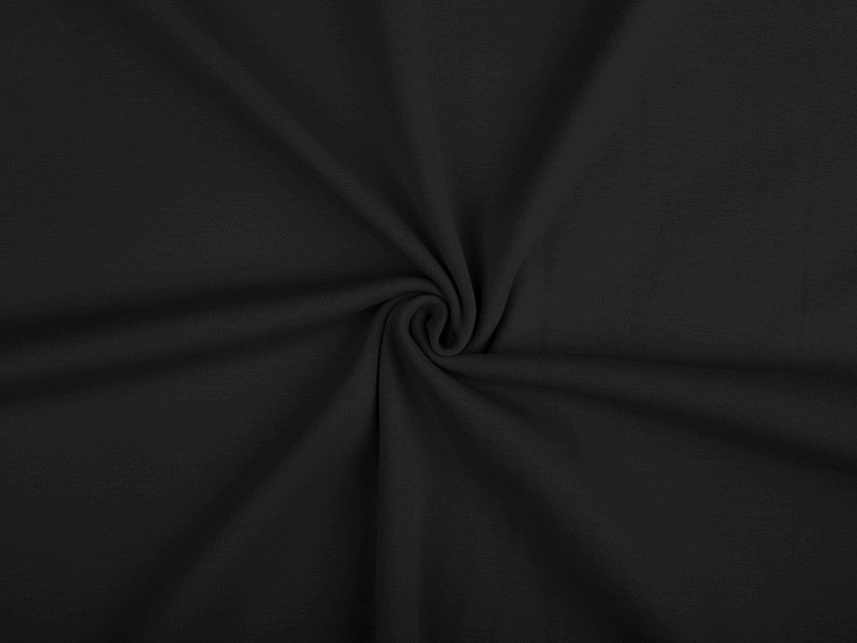 Úplet bavlněný elastický hladký / náplet, barva 6 černá