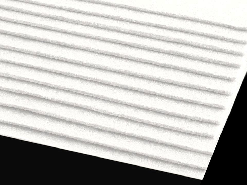 Látková dekorativní plsť / filc 20x30 cm, barva 14 (F31) bílá