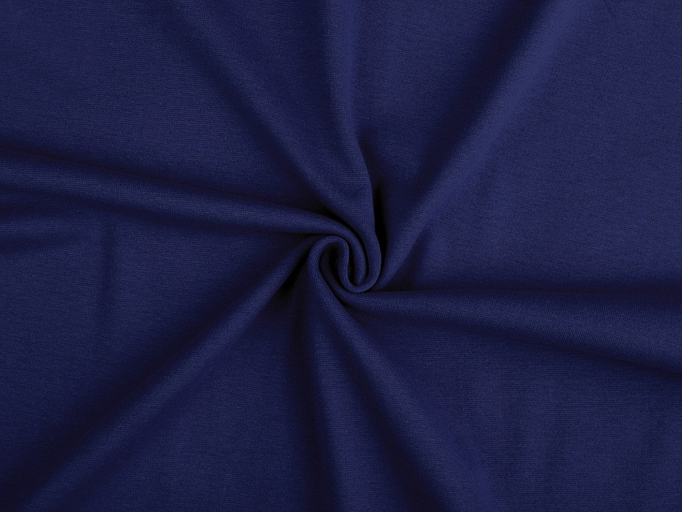Úplet bavlněný elastický hladký / náplet, barva 9 (SES03) modrá tmavá