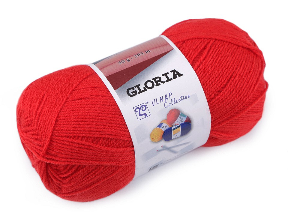 Pletací příze Gloria 50 g, barva 12 (52180) červená