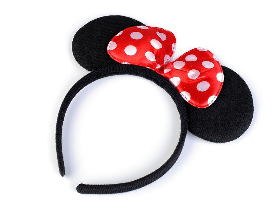 Karnevalová čelenka Minnie Mouse, barva 4 červená velké puntíky