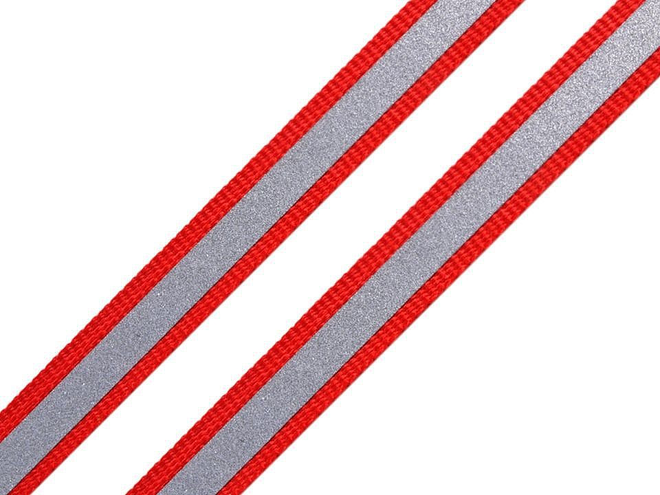 Reflexní páska šíře 10 mm na tkanině, barva 1 červená