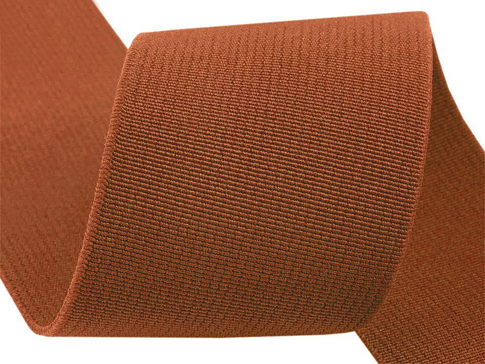 Pruženka hladká šíře 50 mm tkaná barevná, barva 7906 Copper