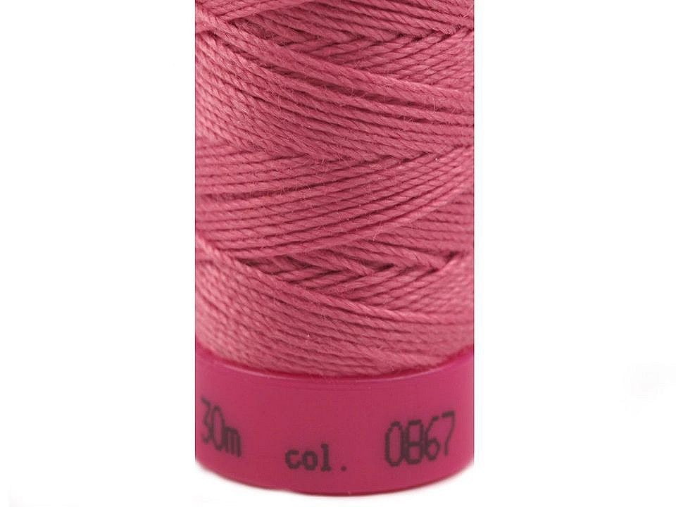 Polyesterové nitě Aspo 30 / riflové návin 30 m, barva 867 Cashmere Rose