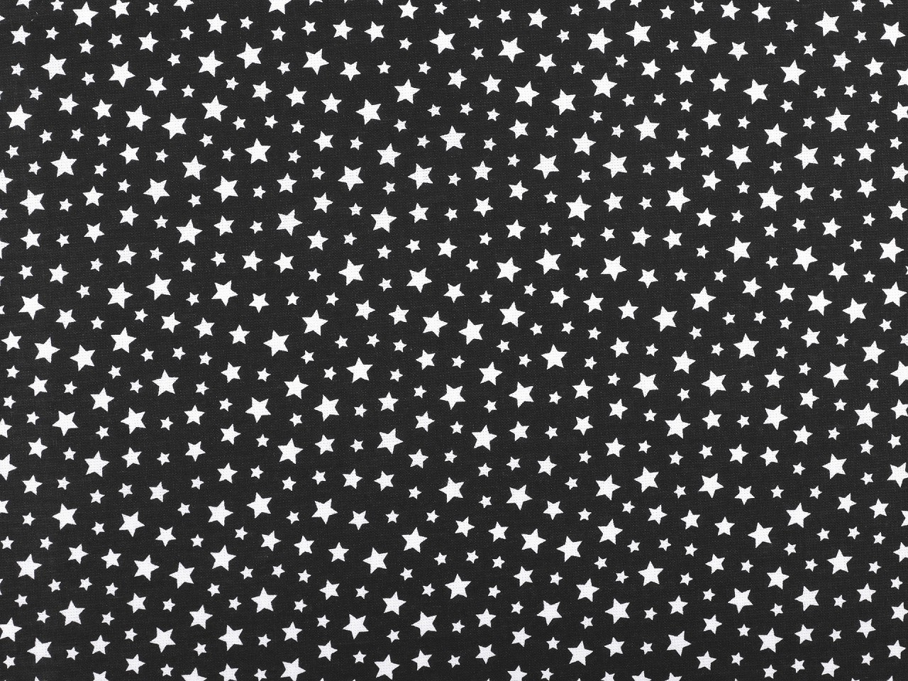 Bavlněná látka / plátno hvězdy, barva 5 (368) černá bílá