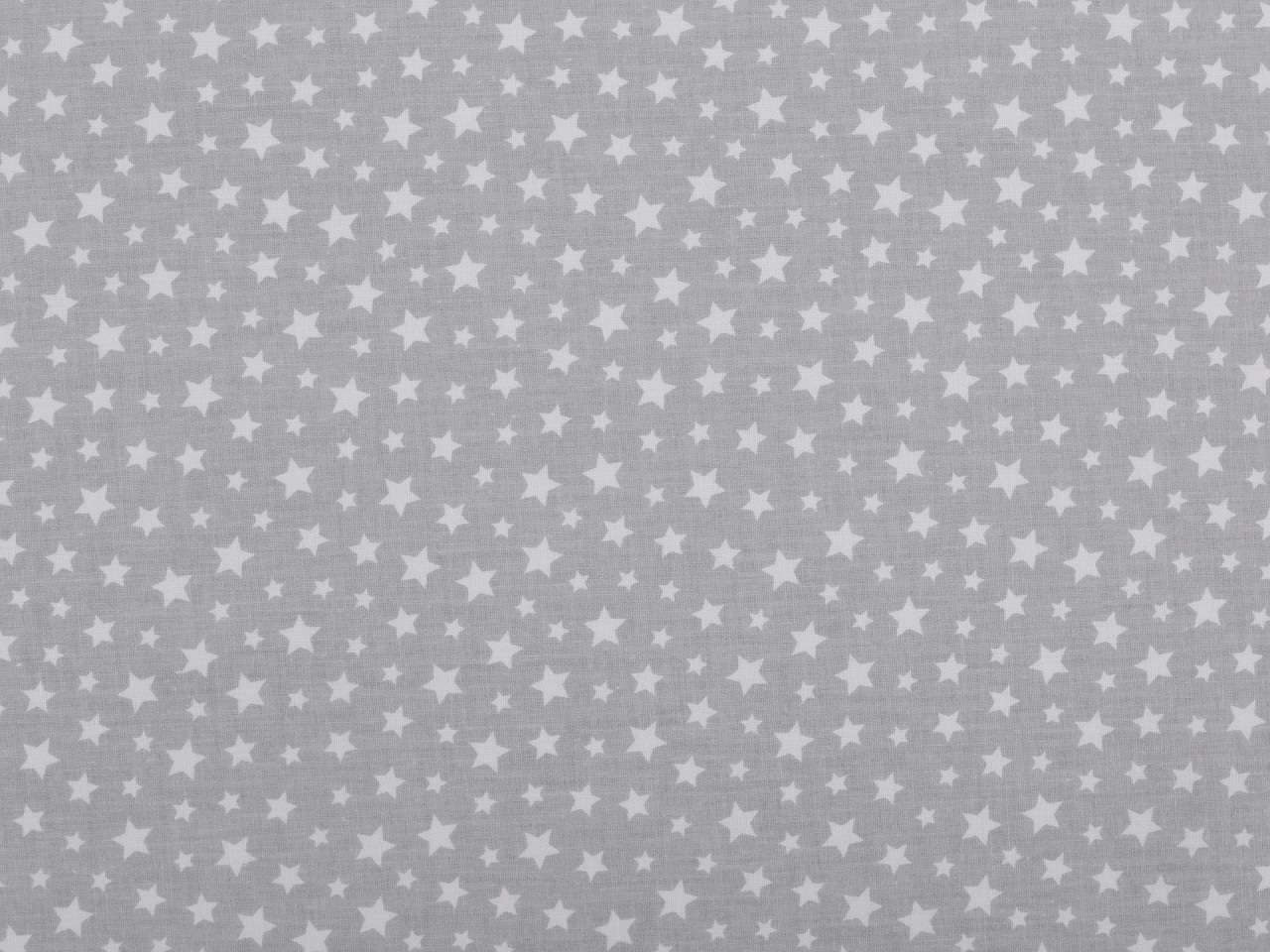 Bavlněná látka / plátno hvězdy, barva 4 (361) šedá sv. bílá